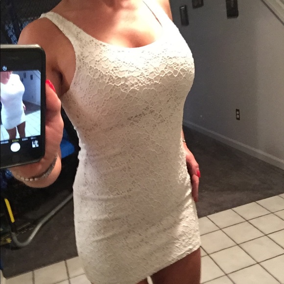 Ambiance Dresses & Skirts - Ambiance Apparel White lace mini dress.
